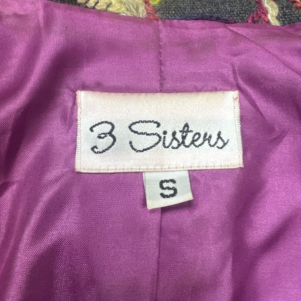 3 Sisters Jacket Small Grey Thread Ribbon design Colorful - Picture 7 of 13